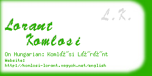 lorant komlosi business card